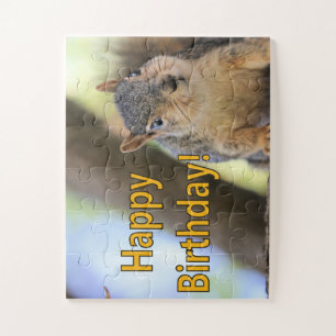 Quebra-cabeça Sr. Squirrel desejando um feliz aniversário