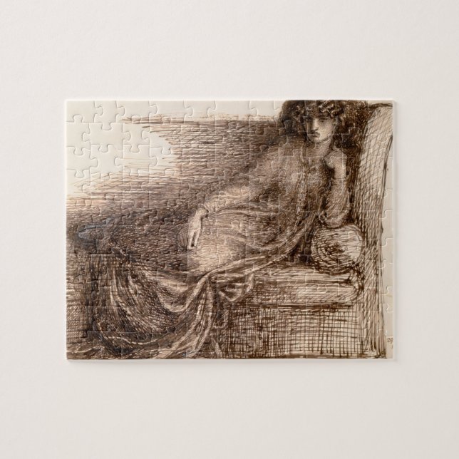 Quebra-cabeça Sra. Jane Morris Reclining em um sofá (Horizontal)