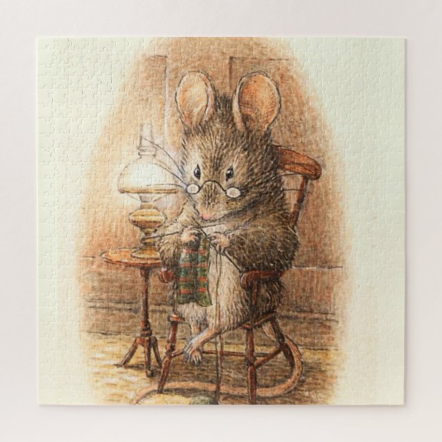 Quebra-cabeça "Sra. Mouse Knitting" por Beatrix Potter (Vertical)