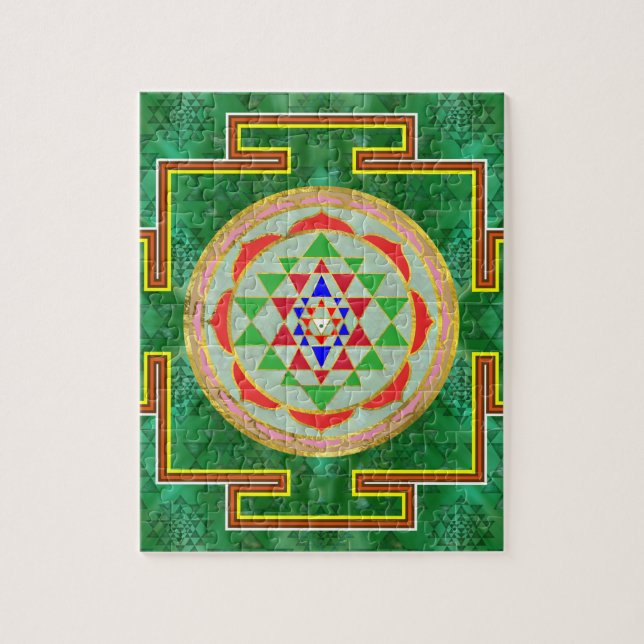 Quebra-cabeça Sri Yantra/Sri Chakra na cor (Vertical)