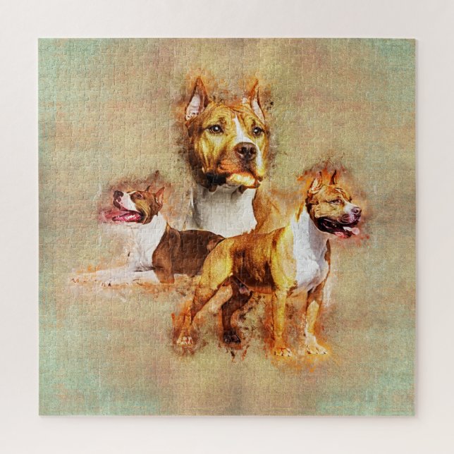 Quebra-cabeça Staffordshire Terrier americano - Amstaff (Vertical)