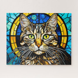 Quebra-cabeça Stained Glass Cute Cat Jigsaw Puzzle