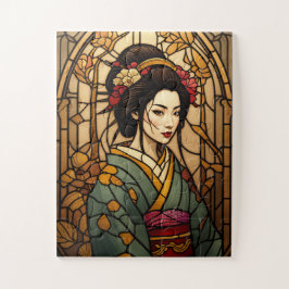 Quebra-cabeça stained glass geisha puzzle