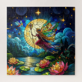 Quebra-cabeça Stained Glass Moonlight Flight Fairy 