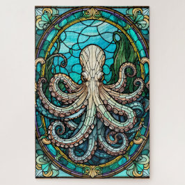 Quebra-cabeça Stained Glass Octopus Jigsaw Puzzle