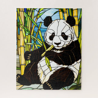 Quebra-cabeça Stained Glass Panda Jigsaw Puzzle