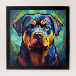 Quebra-cabeça Stained Glass Rottweiler 