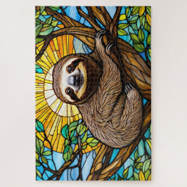 Quebra-cabeça Stained Glass Sloth Jigsaw Puzzle 