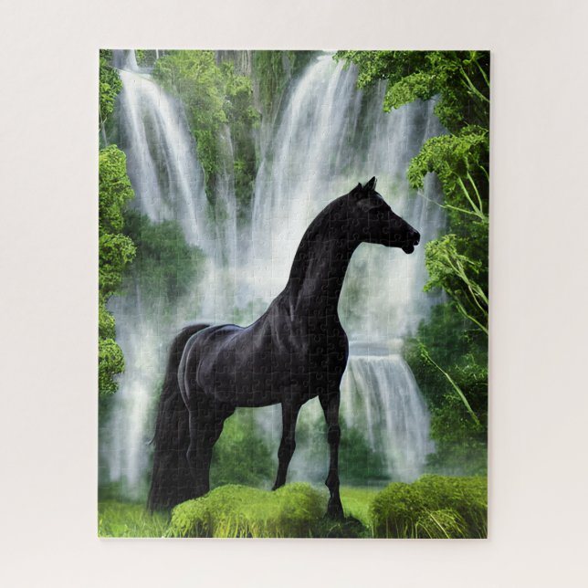 Quebra-cabeça Stallion by Waterfall (Vertical)