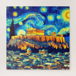 Quebra-cabeça Starry Night Acropolis Athens Grécia