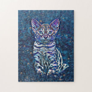 Quebra-cabeça Starry Night Kitten