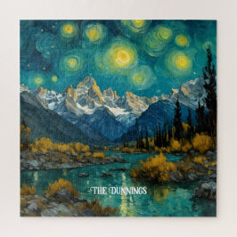 Quebra-cabeça Starry Night nas Montanhas Rochosas
