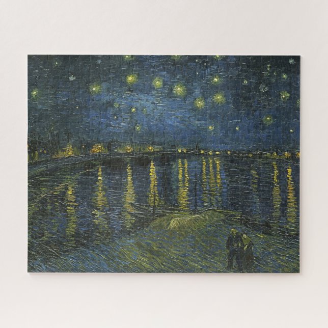 Quebra-cabeça Starry Night no Rhone, Vincent van Gogh (Horizontal)