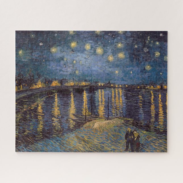 Quebra-cabeça Starry Night Over Rhone River por Vincent Van Gogh (Horizontal)