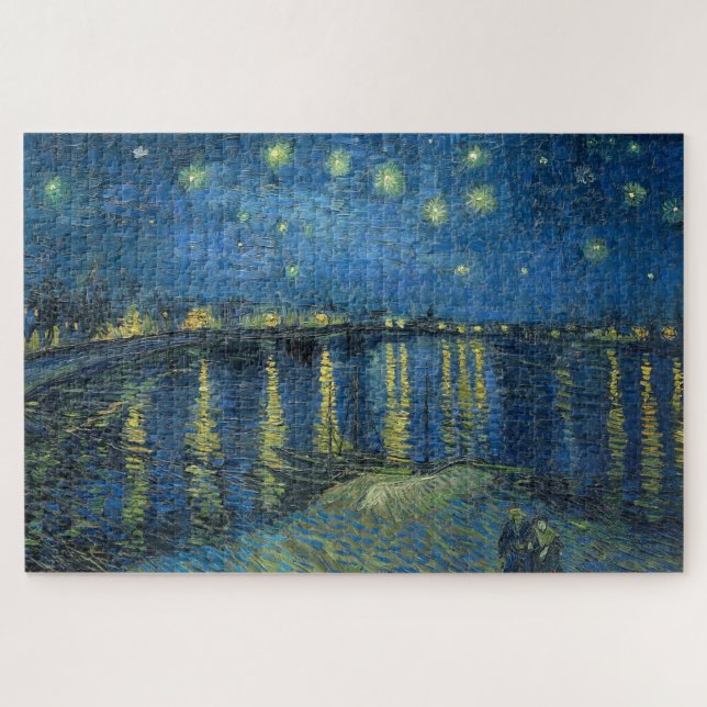 Quebra-cabeça Starry Night Over the River Rhone (por van Gogh) (Horizontal)