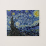 Quebra-cabeça Starry Night por Van Gogh<br><div class="desc">A Noite Estrelada,  de Vincent van Gogh,  pintada em 1889 durante sua estada no Santo-Rémy-de-Provence,  retrata um céu noturno girando sobre uma vila tranquila,  refletindo sua intensidade emocional e artística.</div>