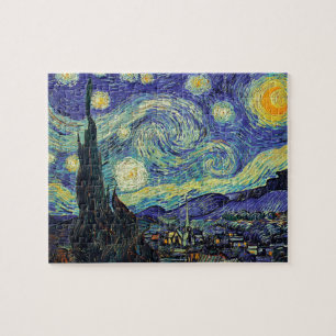Quebra-cabeça Starry Night por van Gogh Modern Art Painting Blue