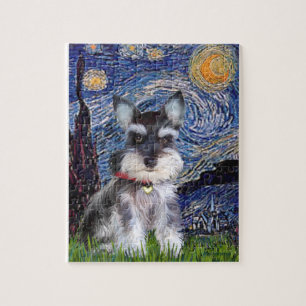 Quebra-cabeça Starry Night - Schnauzer Puppy #10