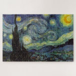 Quebra-cabeça Starry Night - Van Gogh Painting Art<br><div class="desc">Da lâmpada do mineiro de Nuenen à que colocou em sua janela, seguindo a cena com Gauguin; da estrela da noite que notou em 1875 em Corot Olive Orchard à carta que escreveu ao irmão em agosto de 1888, na qual ele disse: "Algum dia ou outro você verá uma fotografia...</div>