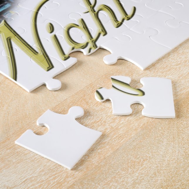 Quebra-cabeça Starry Night, Vincent Van Gogh. (Lateral)