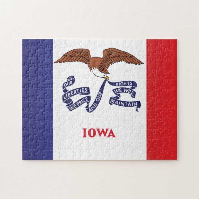 Quebra-cabeça State Flag of Iowa, EUA (Horizontal)