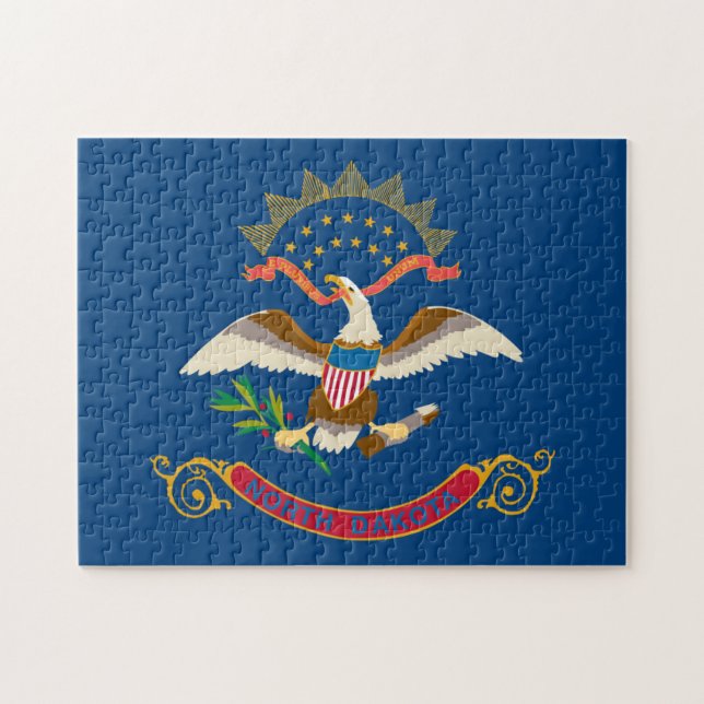 Quebra-cabeça State Flag of North Dakota, EUA (Horizontal)