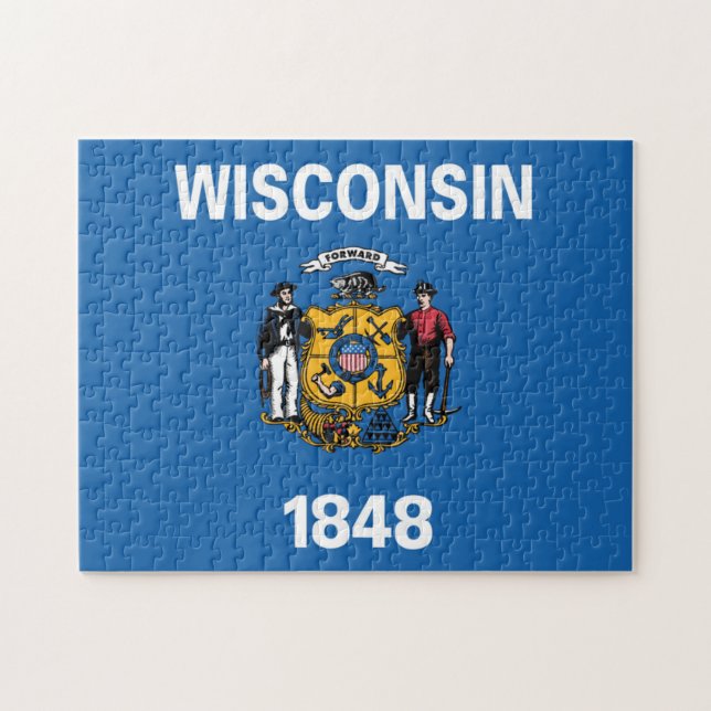 Quebra-cabeça State Flag of Wisconsin, EUA (Horizontal)