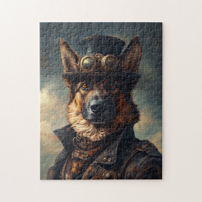 Quebra-cabeça Steampunk German Shepherd Dog in Top Hat (Vertical)