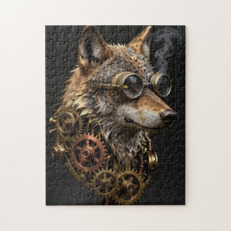 Quebra-cabeça Steampunk Mechanical Wolf Portrait Jigsaw Puzzle