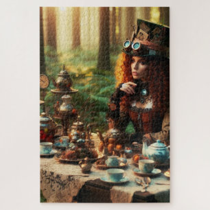 Quebra-cabeça Steampunk Vintage Victorian Lady Mad Hatter