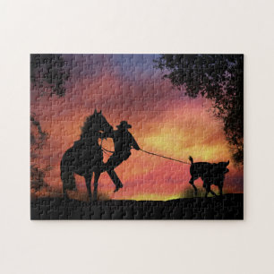 Quebra-cabeça Steer Roping Country Western Cowboy