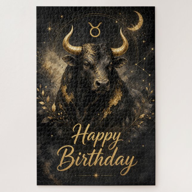 Quebra-cabeça Stier Happy Birthday Sternzeichen Design (Vertical)
