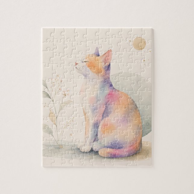 Quebra-cabeça Stille Katze im Mondlicht (Vertical)
