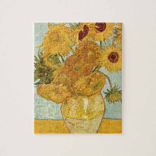Quebra-cabeça Stilleben mit 12 Sonnenblumen de Vincent van Gogh (Vertical)