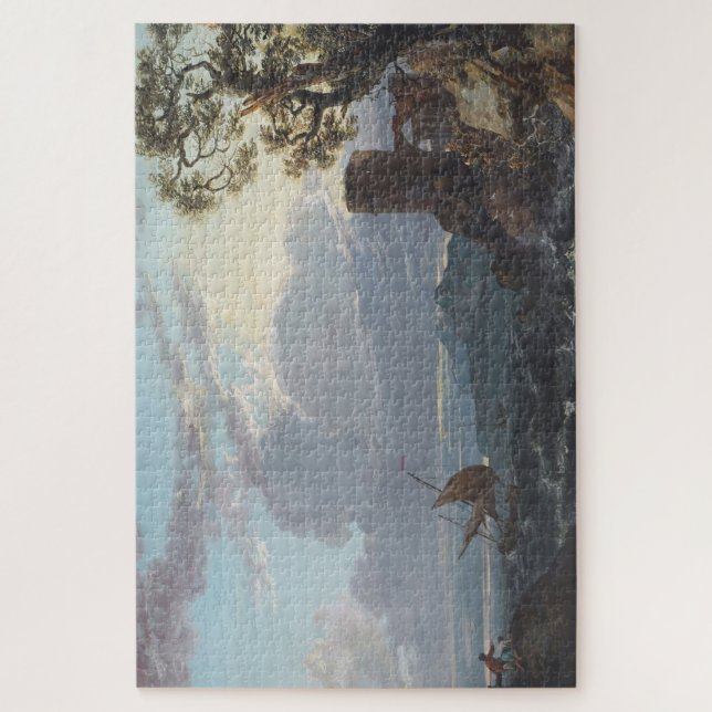 Quebra-cabeça Stormy Sea com Castle Ruin e Figures (c.1725-18) (Vertical)