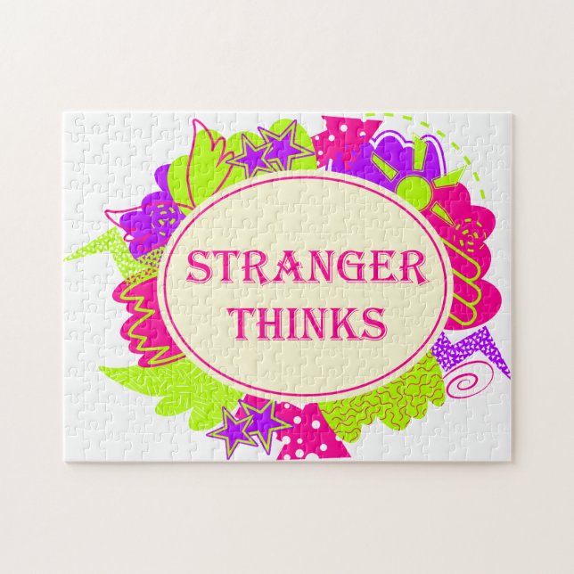 Quebra-cabeça Stranger thinks quote in 80s tv show style (Horizontal)
