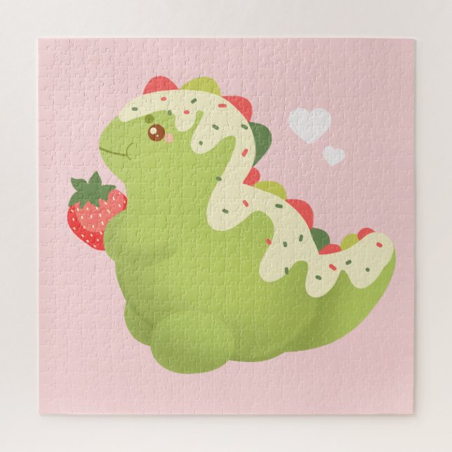 Quebra-cabeça Strawberry Matcha Dinosaur  (Vertical)