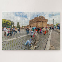 Quebra-cabeça Street art e Castel Sant'Angelo, Roma, Itália