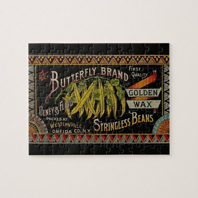 Quebra-cabeça String Bean Label Vegetal País (Horizontal)