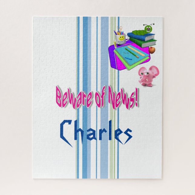 Quebra-cabeça Stripe Cuidado com as notícias, esco (Vertical)