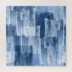 Quebra-cabeça Stripes de Cor da Água Azul: Padrão Geométrico