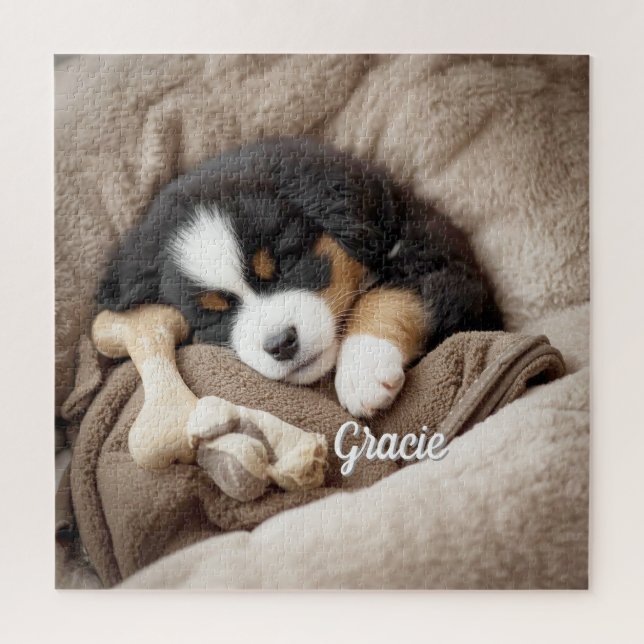 Quebra-cabeça Stunning Bernese Mountain Dog Personalized (Vertical)