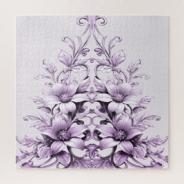 Quebra-cabeça Stylish Purple Flowers Jigsaw Puzzle (Vertical)