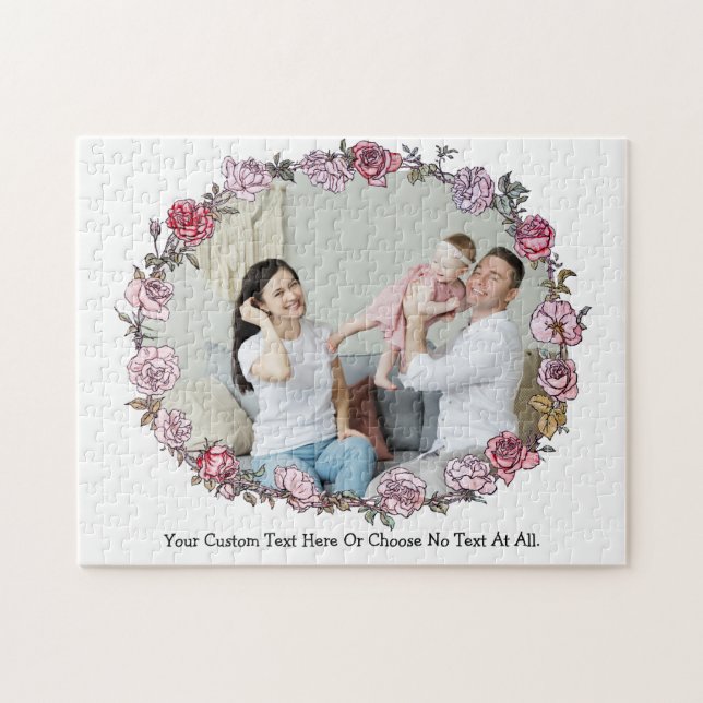 Quebra-cabeça Sua &Texto Fotográfico / Flores de Rosas Florais (Horizontal)