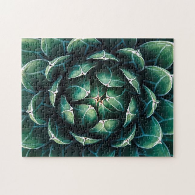 Quebra-cabeça Succulent verde & branco (Horizontal)