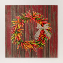 Sudeste do Chile Ristra Wreath Weathered Red Wood