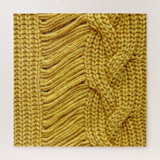 Quebra-cabeça Suéter Amarelo Cozy: Fundo Texturizado (Vertical)