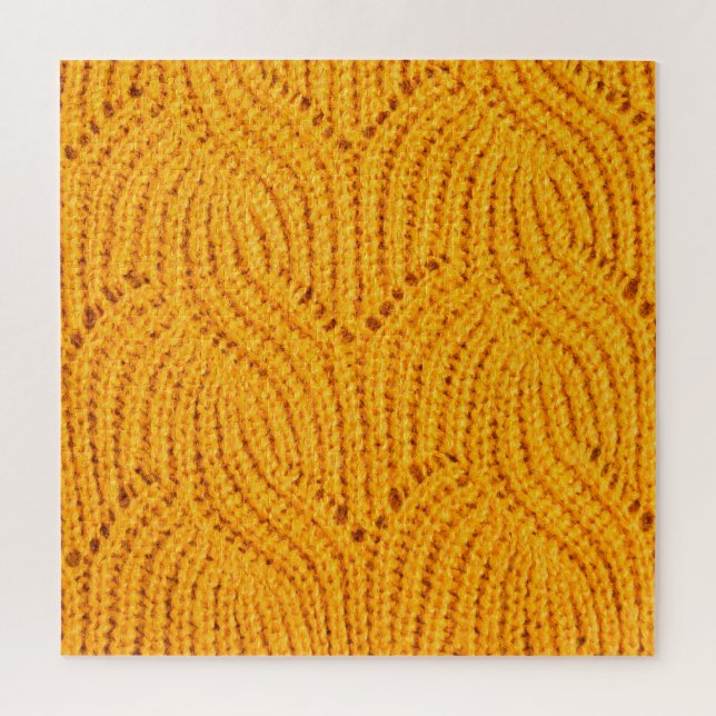 Quebra-cabeça Suéter de malha laranja, fundo texturizado. (Vertical)