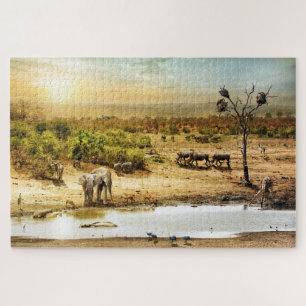 Quebra-cabeça Sul - terra africana da fantasia do safari