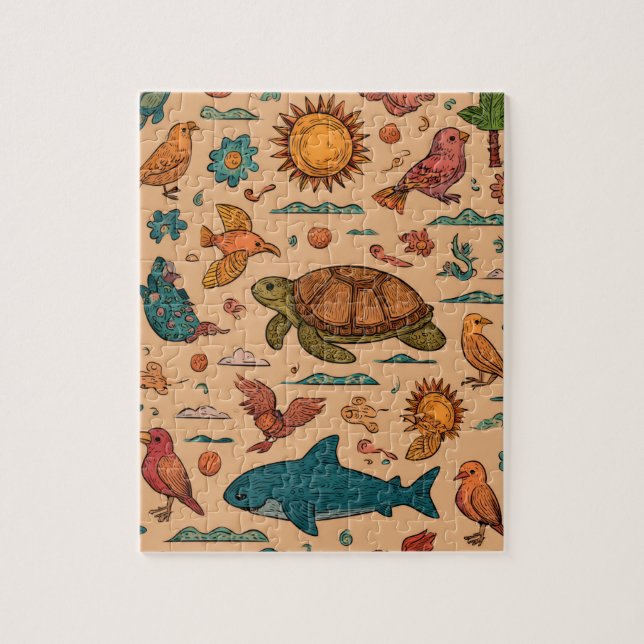 Quebra-cabeça Summer Animals Beach Puzzle Gift (Vertical)